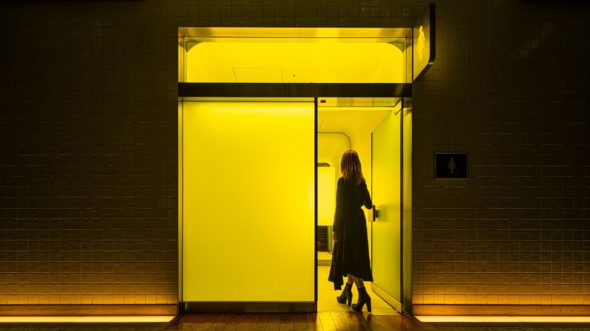Yellow bathroom in Tokyo
