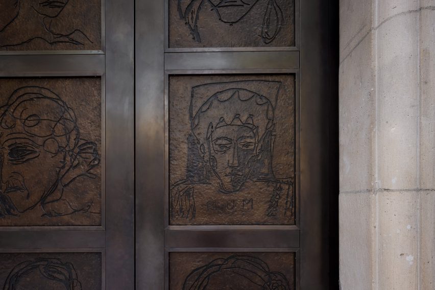 Bronze doors designed by Tracey Emin