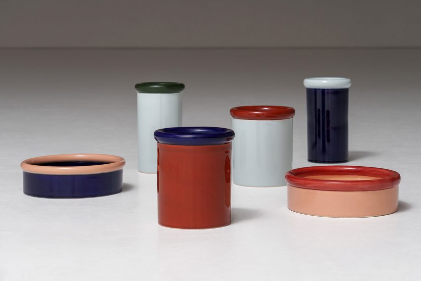 Rod earthenware containers by Julien Renault for NINE