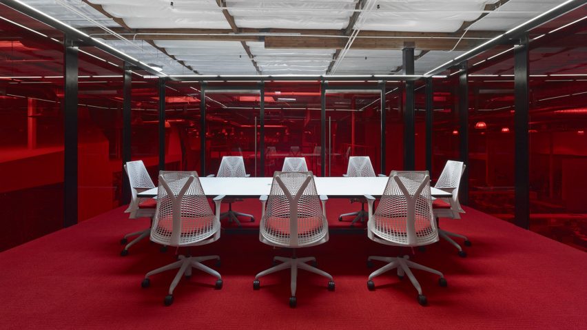 Photo of a red office interior
