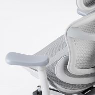 Detail of white office chair