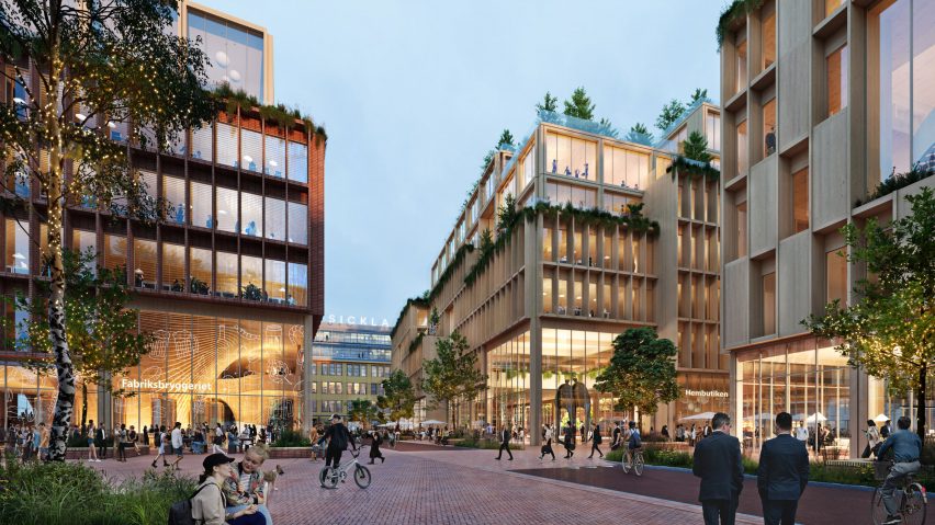 Ciudad de madera de Estocolmo por Henning Larsen y White Arkitekter