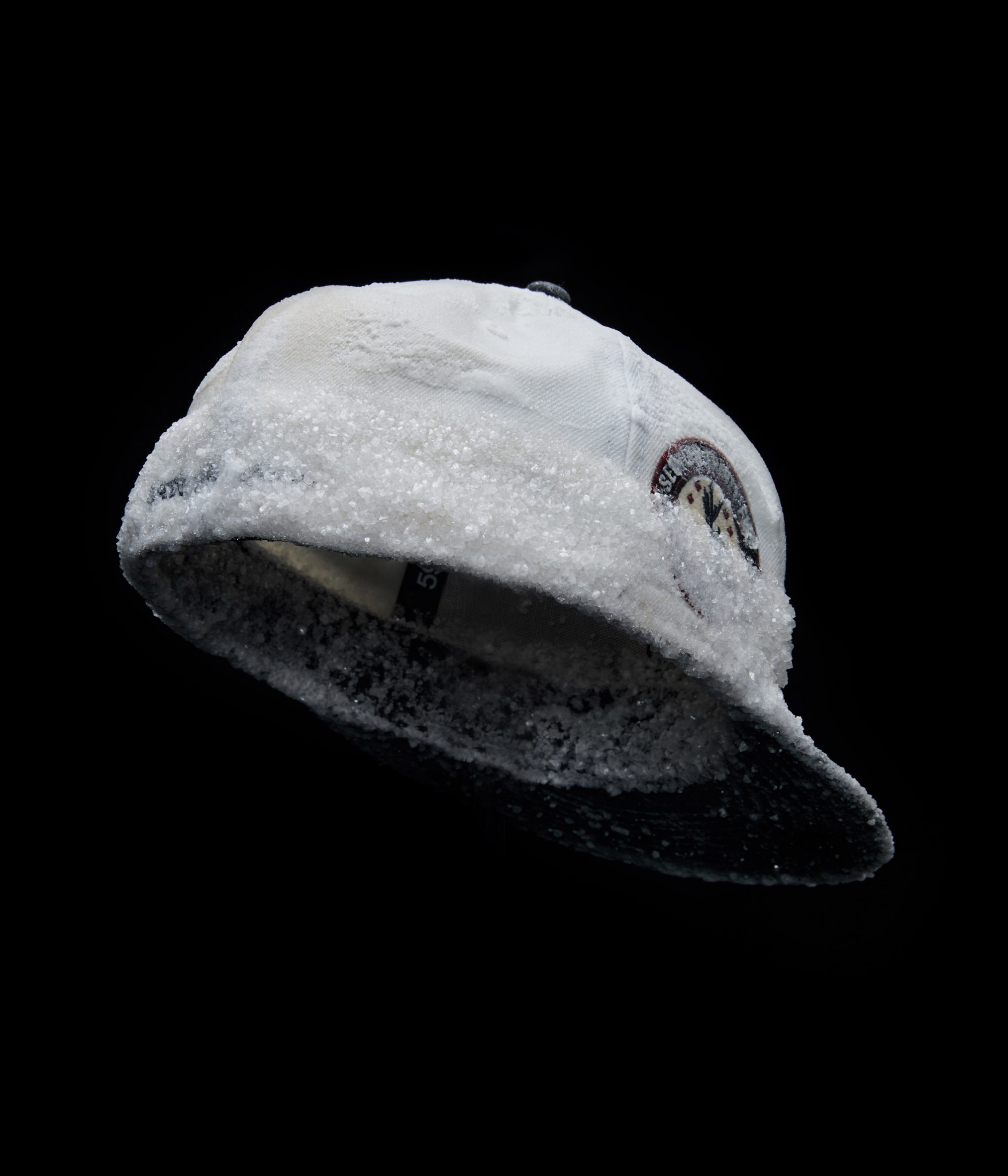 Alice Potts makes baseball caps with crystals made from human sweat
