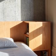 Trellick Tower flat in London features concrete and oak interior