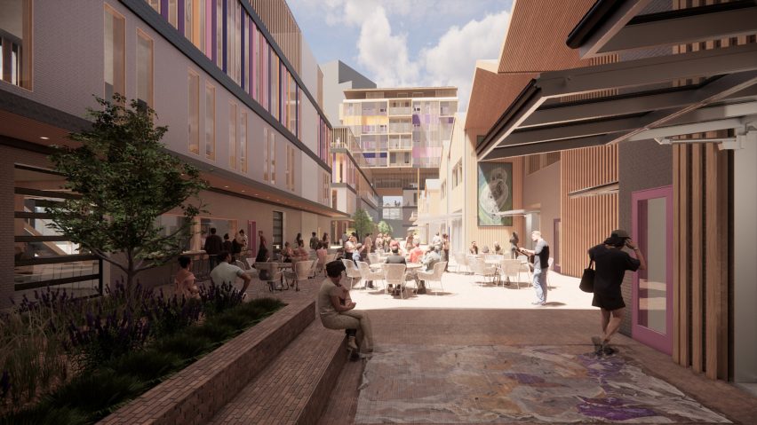 Visualisation showing mixed-use alleyway space