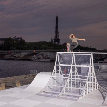 MANA and scott oster installed a mirrored skate ramp in the le bon