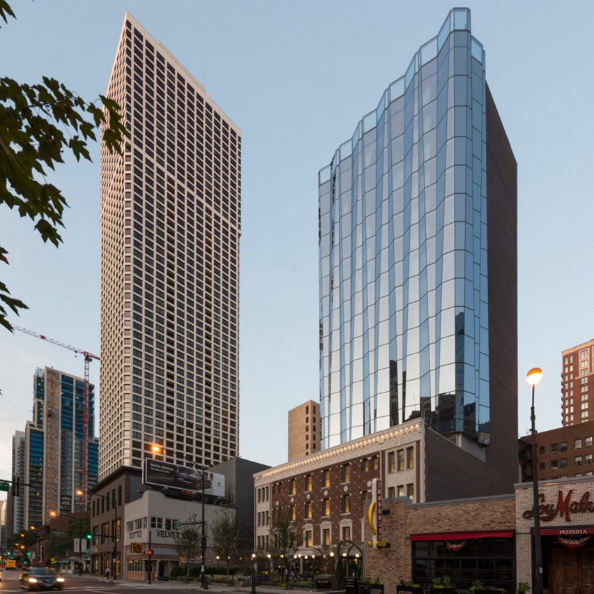 Exterior of the Cedar Hotel in Chicago by Goettsch Partners