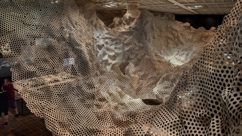 Cave Bureau's installation of a cave in mesh