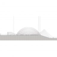 Elevation drawing of a dome structure