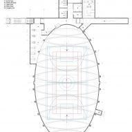 Plan of an oval-shaped building