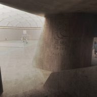 An interior rendering of an underground sports complex with shadow and light