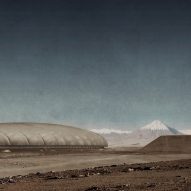 A rendering of a sports facility in the Atacama Desert