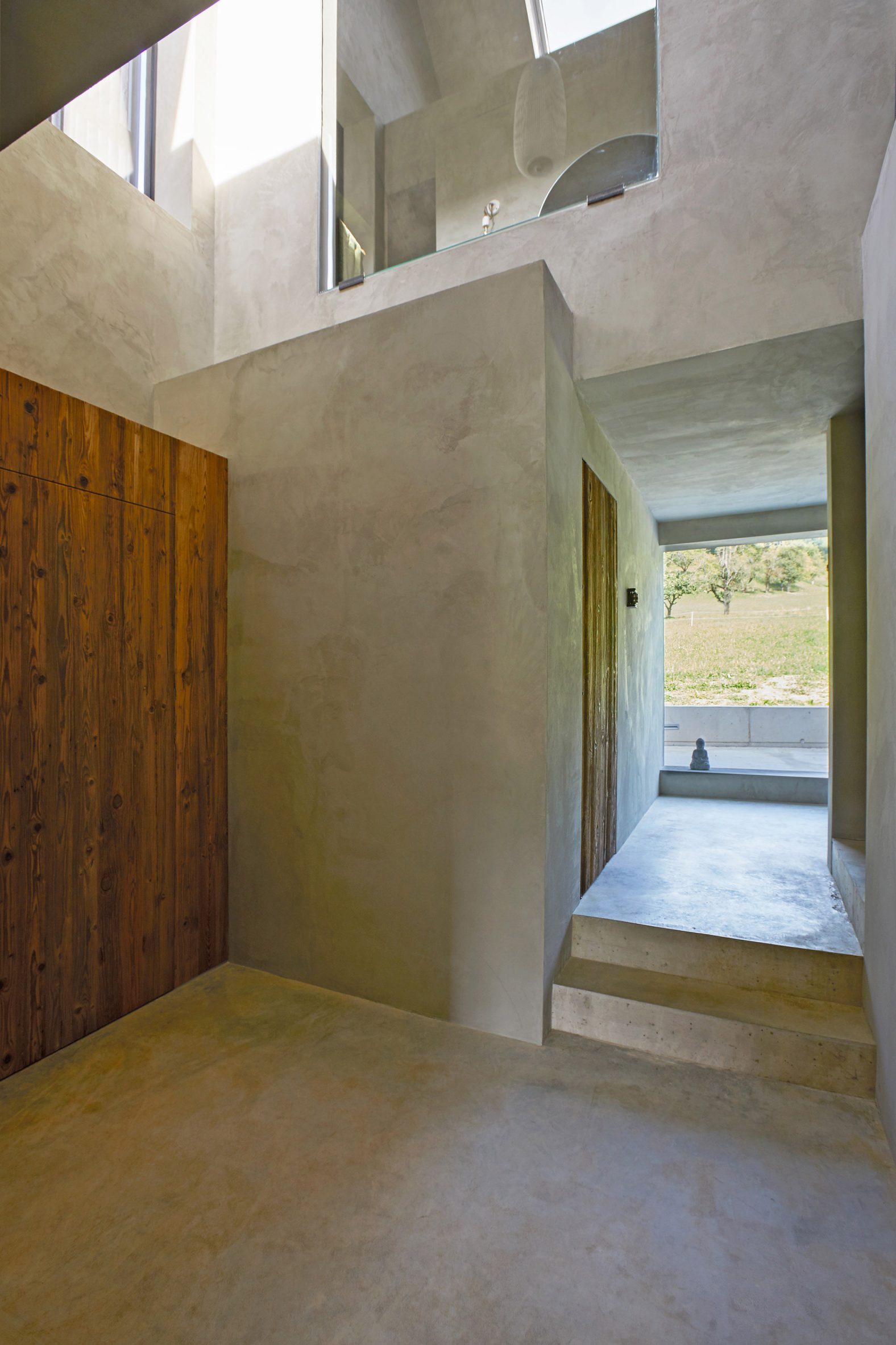 Concrete and plaster interior of Swiss home
