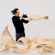 Abstract forms made with sawdust material
