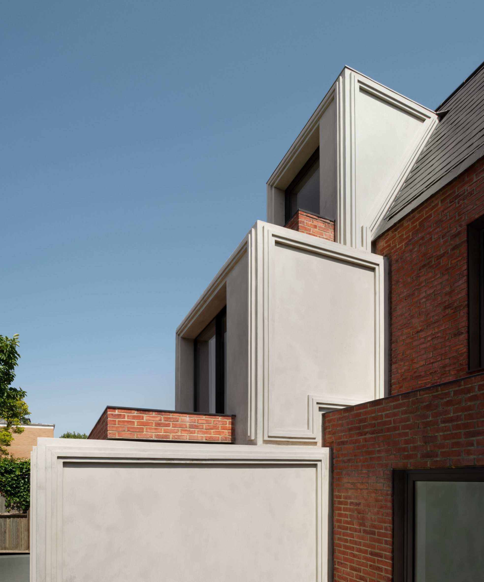 Stepped concrete forms of London home