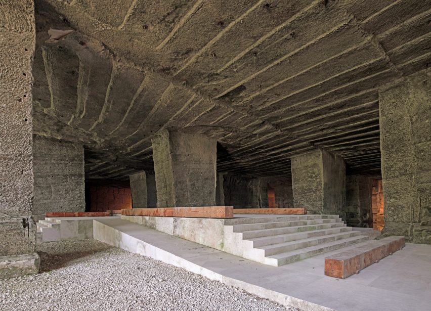 Stage inside Cava Arcari in Vicenza by David Chipperfield