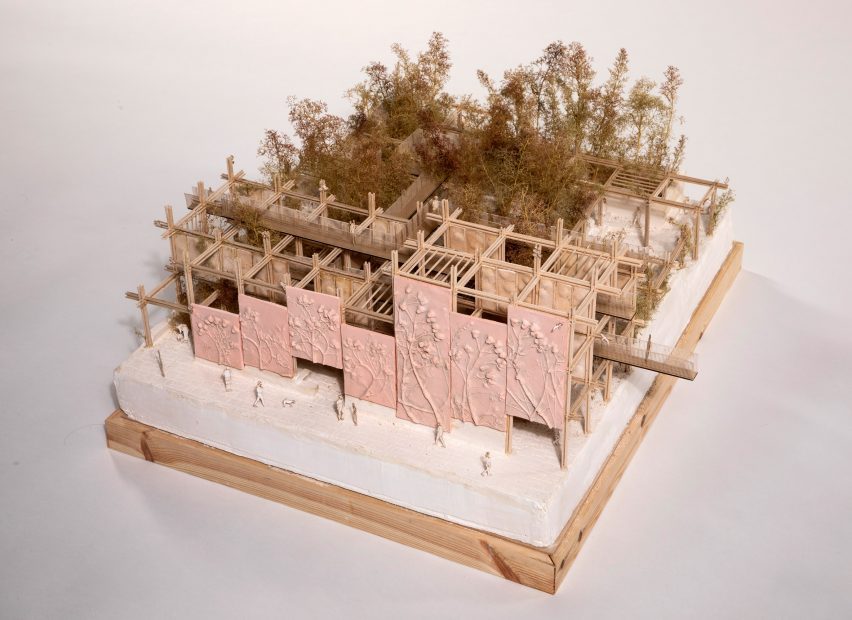 Physical scale architectural model of a natural healing centre 