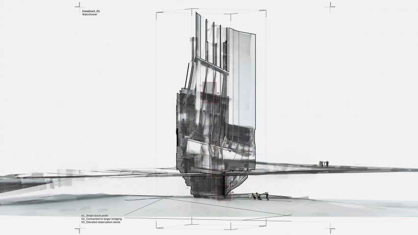 Sectional diagram of a disused boat being reused