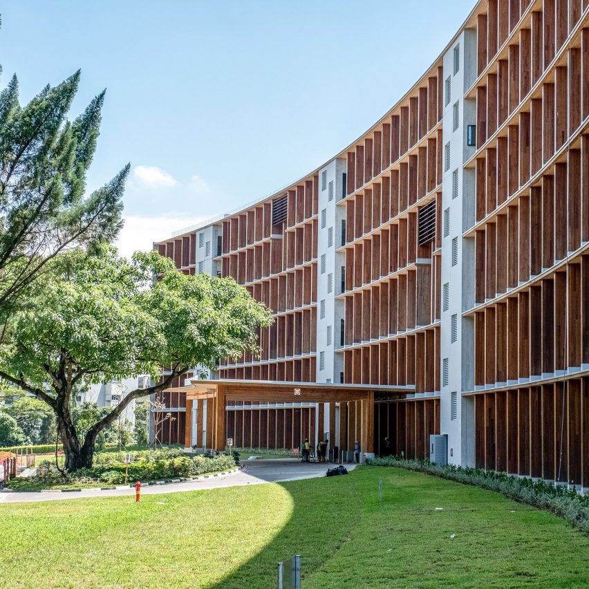 Exterior of Gaia at Nanyang Technological University in Singapore by Toyo Ito