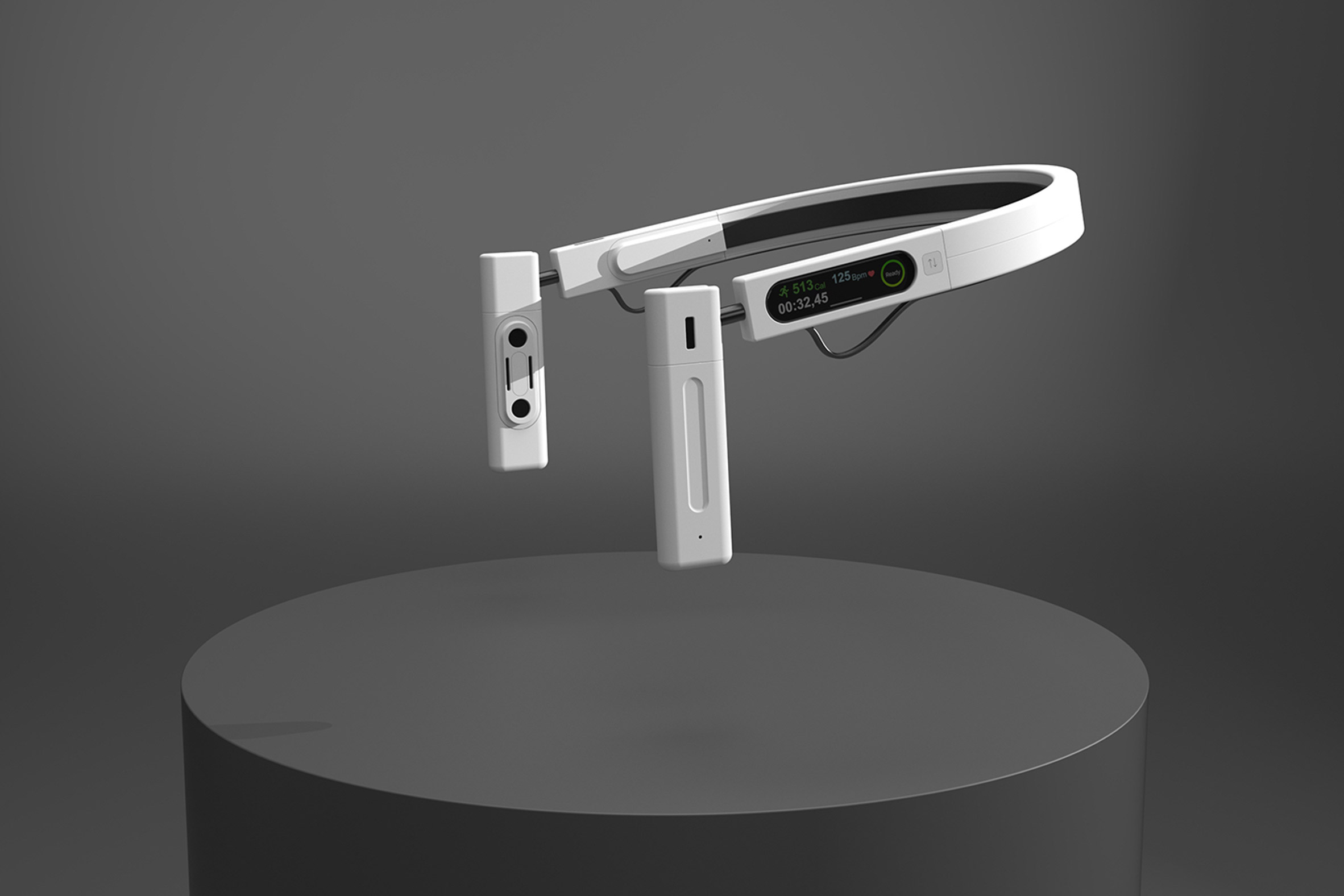 A wearable fitness device display 