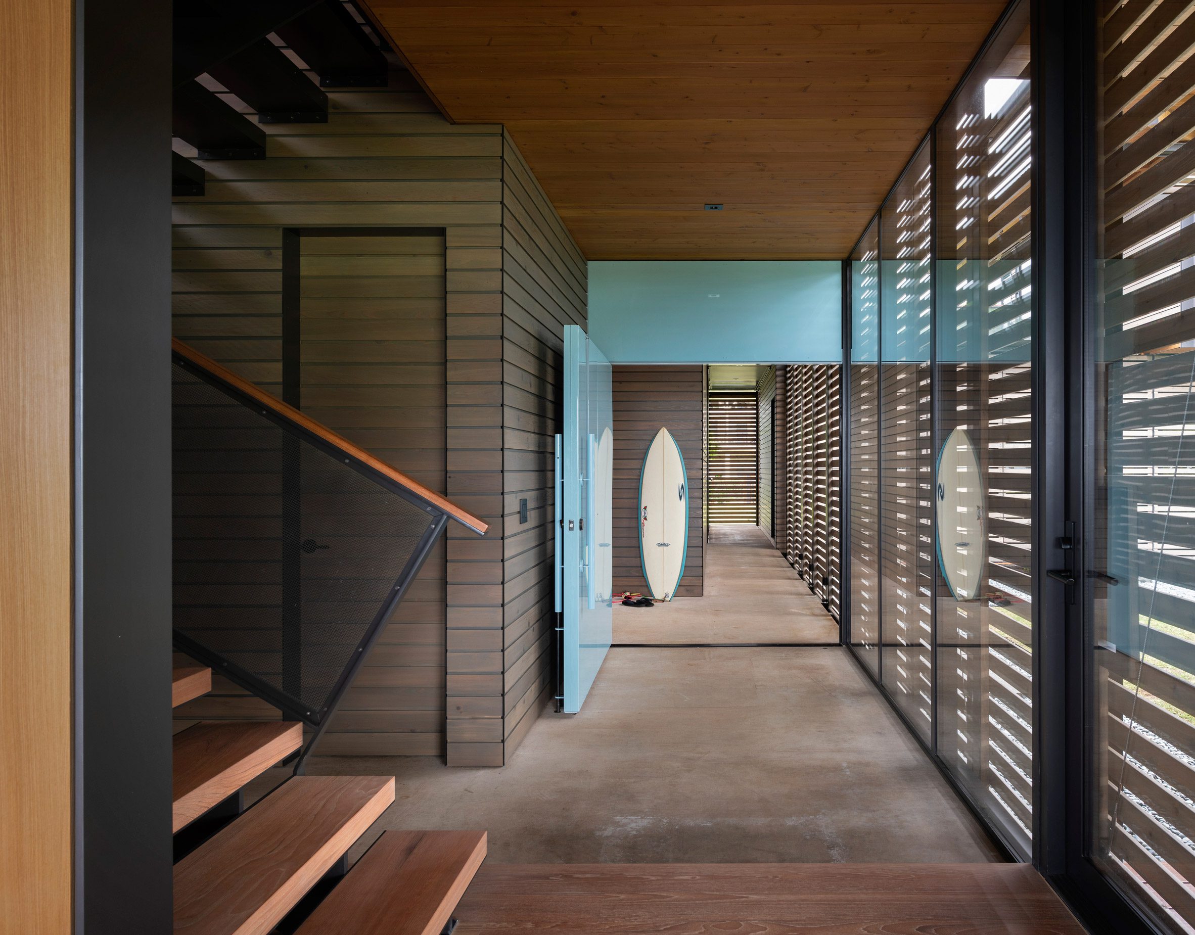 Wooden screens from the interior of holiday home by Olson Kundig