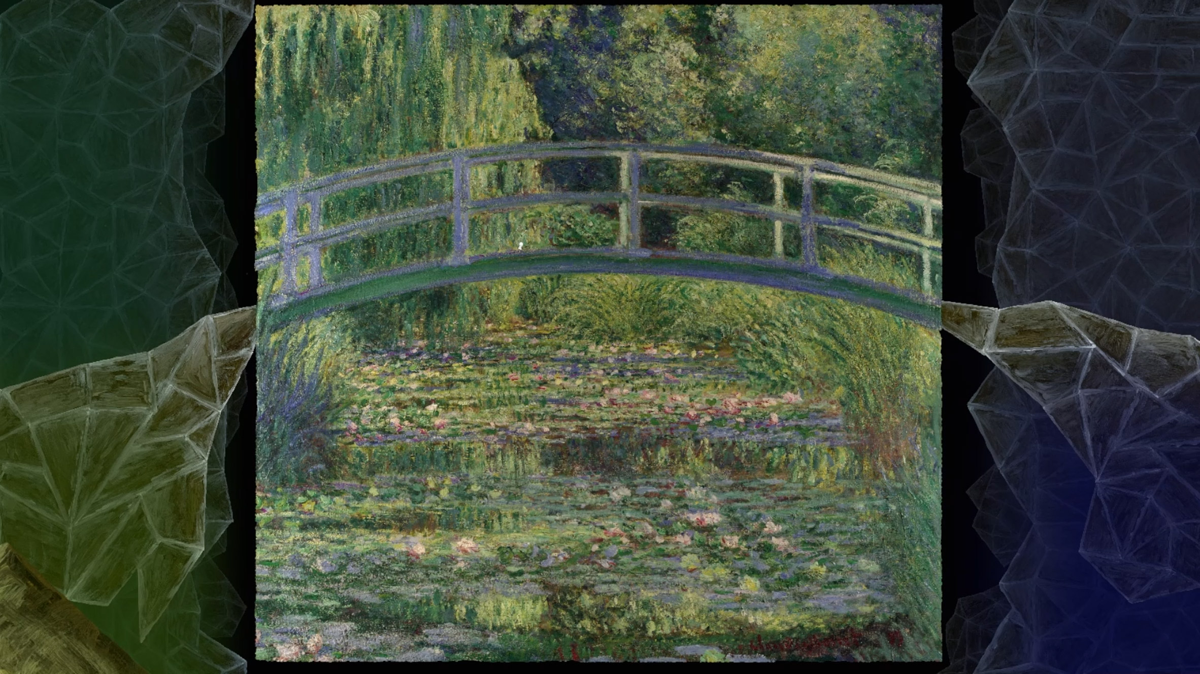 Still from The Master's Pupil game by Pat Naoum with a Claude Monet painting