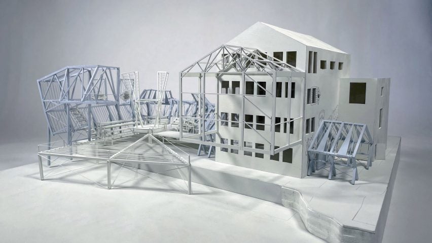 Scale physical model of a building for discussing politics and economics of Hackney Wick, England