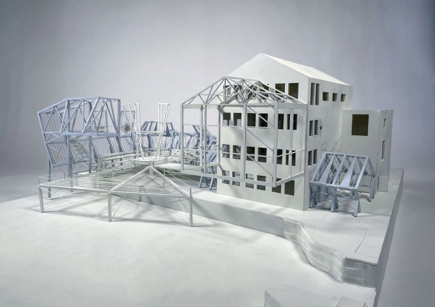 Scale physical model of a building for discussing politics and economics of Hackney Wick, England
