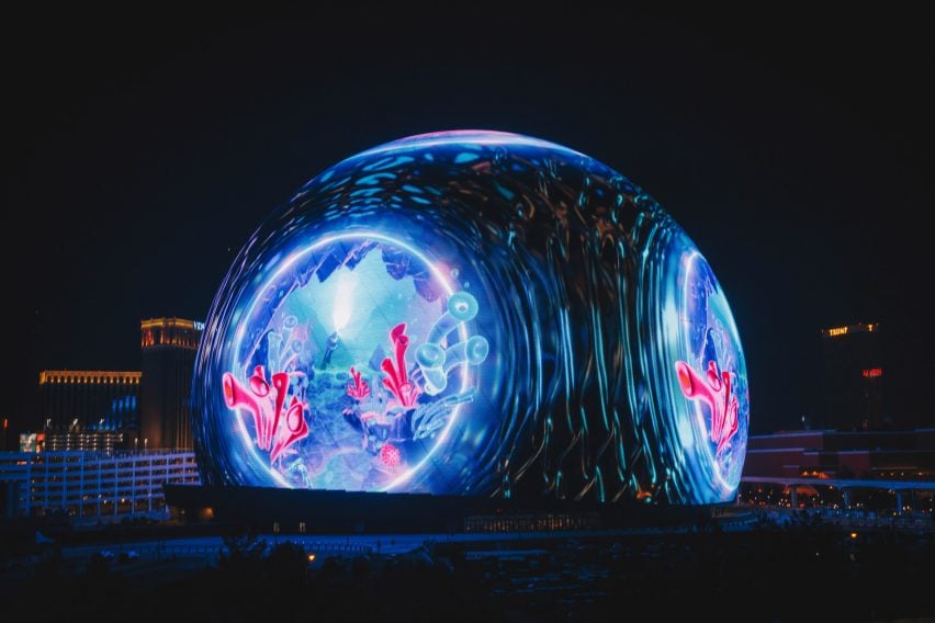 LED screen with underwater visuals