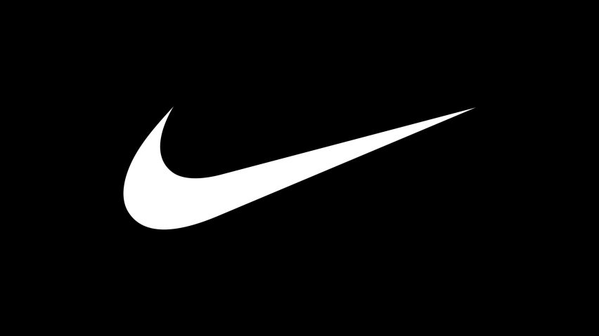 Nike logo white on black