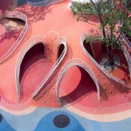 Red Dunes Playtopia features "cave-like" play spaces and undulating hills