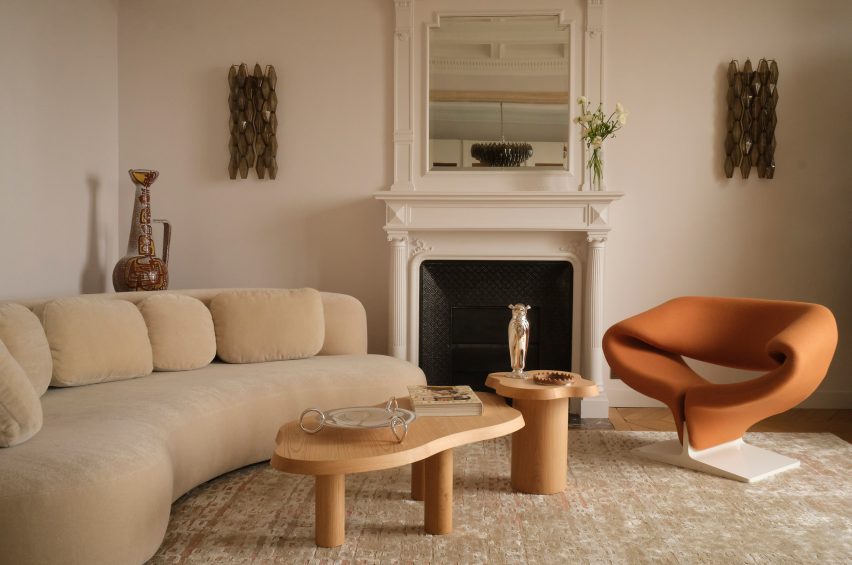 Living room interior of Republique apartment by Hauvette & Madani
