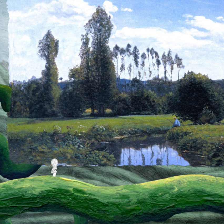 Still from The Master's Pupil game by Pat Naoum with a Claude Monet painting