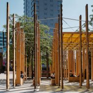 Studio Bark designs "sculptural forest" timber installation for Leeds City Square