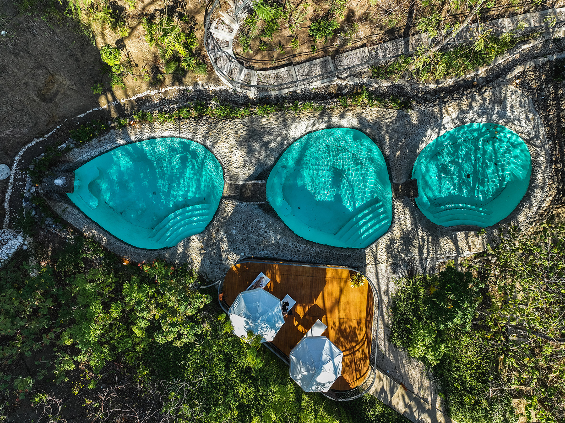 Rounded swimming pools