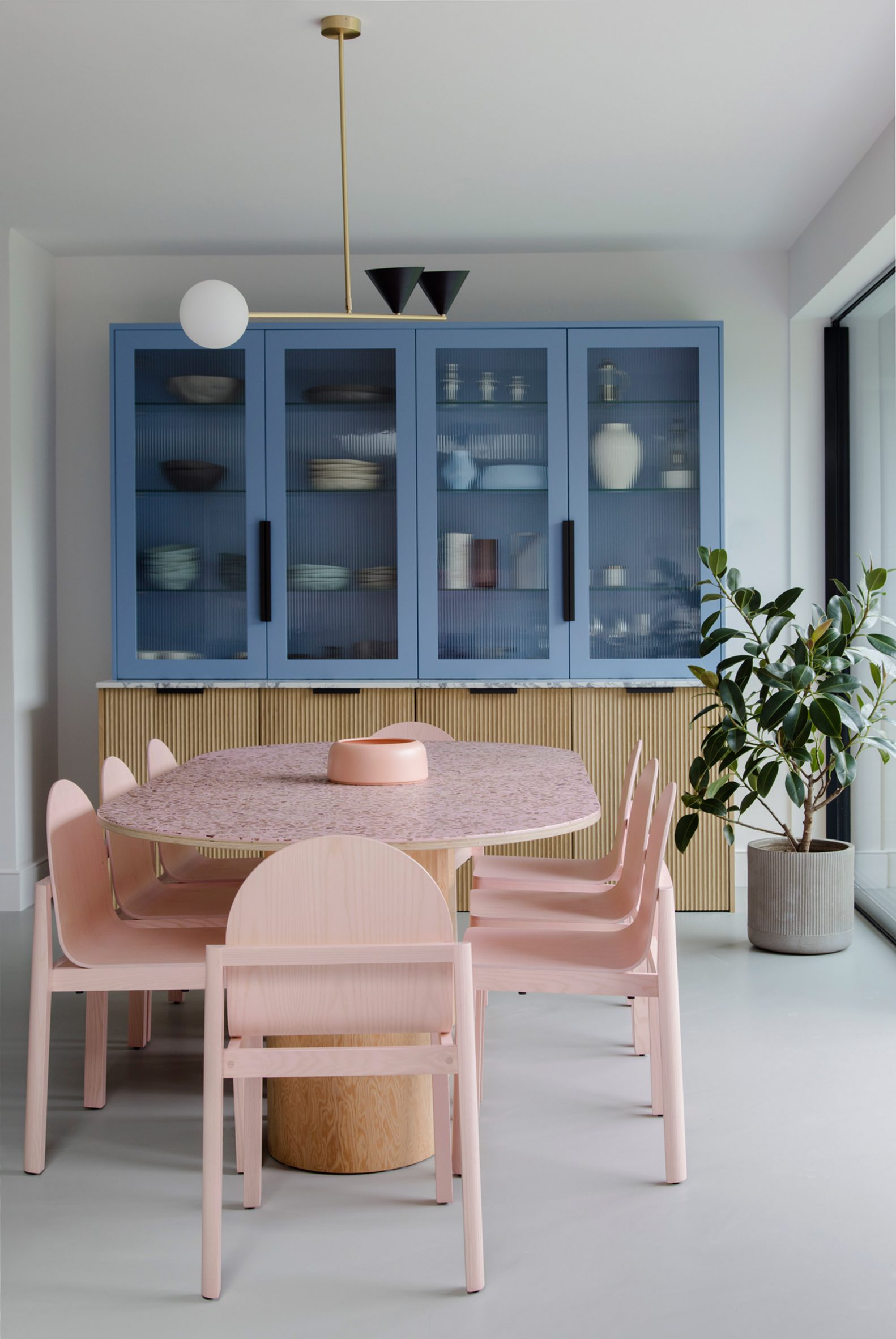 Pink dining table