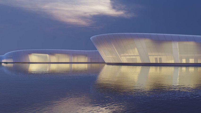 Visualisation of a wellness facility on water