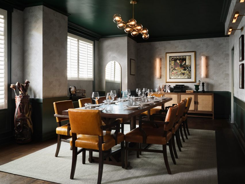 Dark-toned private dining room