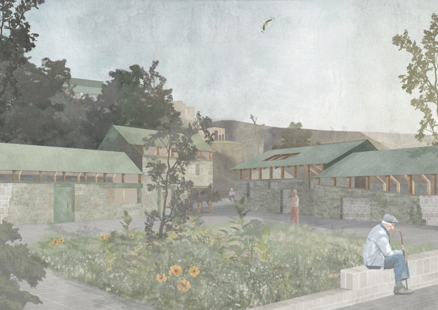 Visualisation of the architectural interventions in Lumsdale Valley