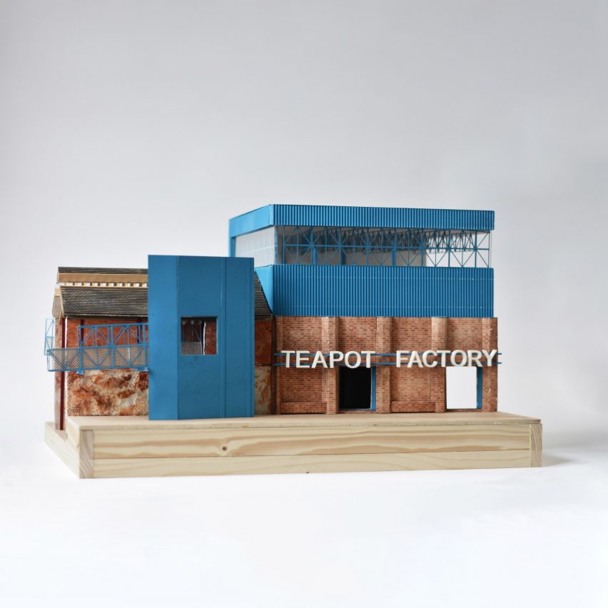Architectural scale model of ceramics reprocessing plant and education centre