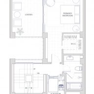 Fourth floor plan of Veil House in Taiwan by Paperfarm