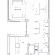 Second floor plan of Veil House in Taiwan by Paperfarm