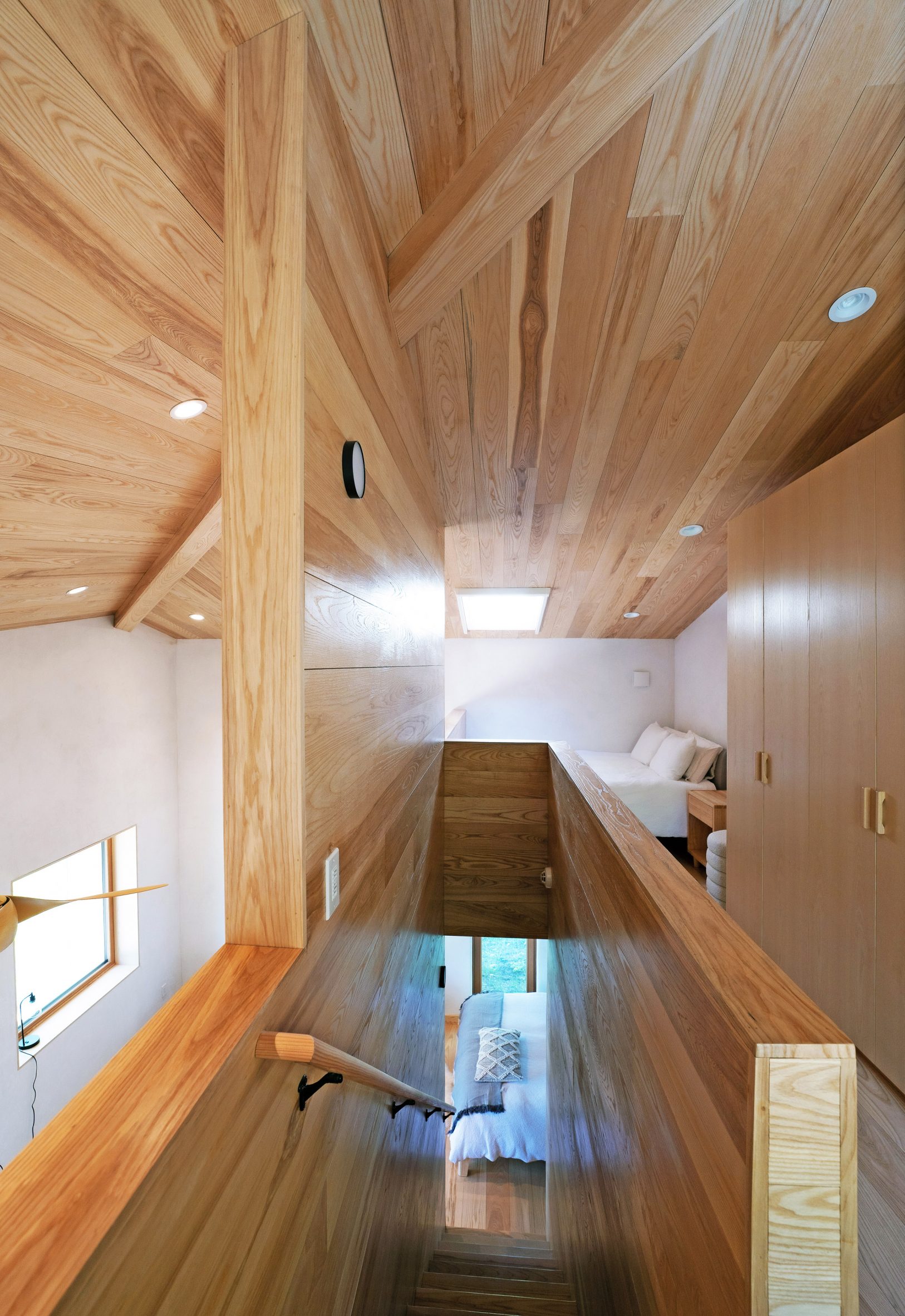 The landing on a second floor in a cabin