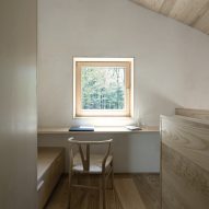 A small office in an attic space