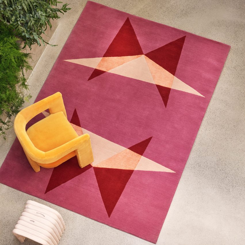 Colourful pink and red rug
