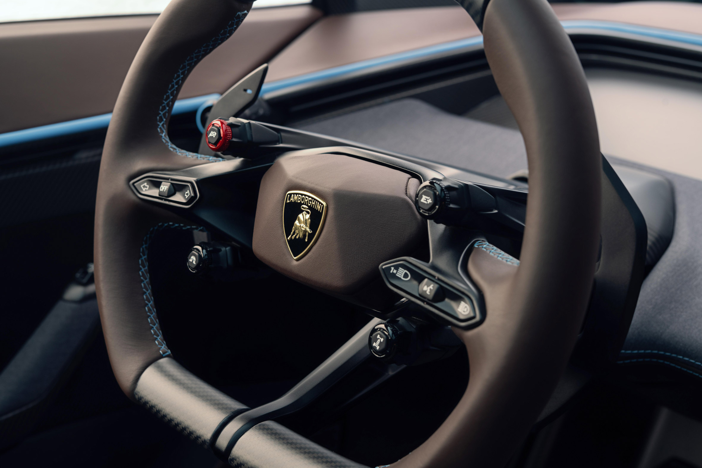 Steering wheel of Lamborghini Lanzador all-electric concept