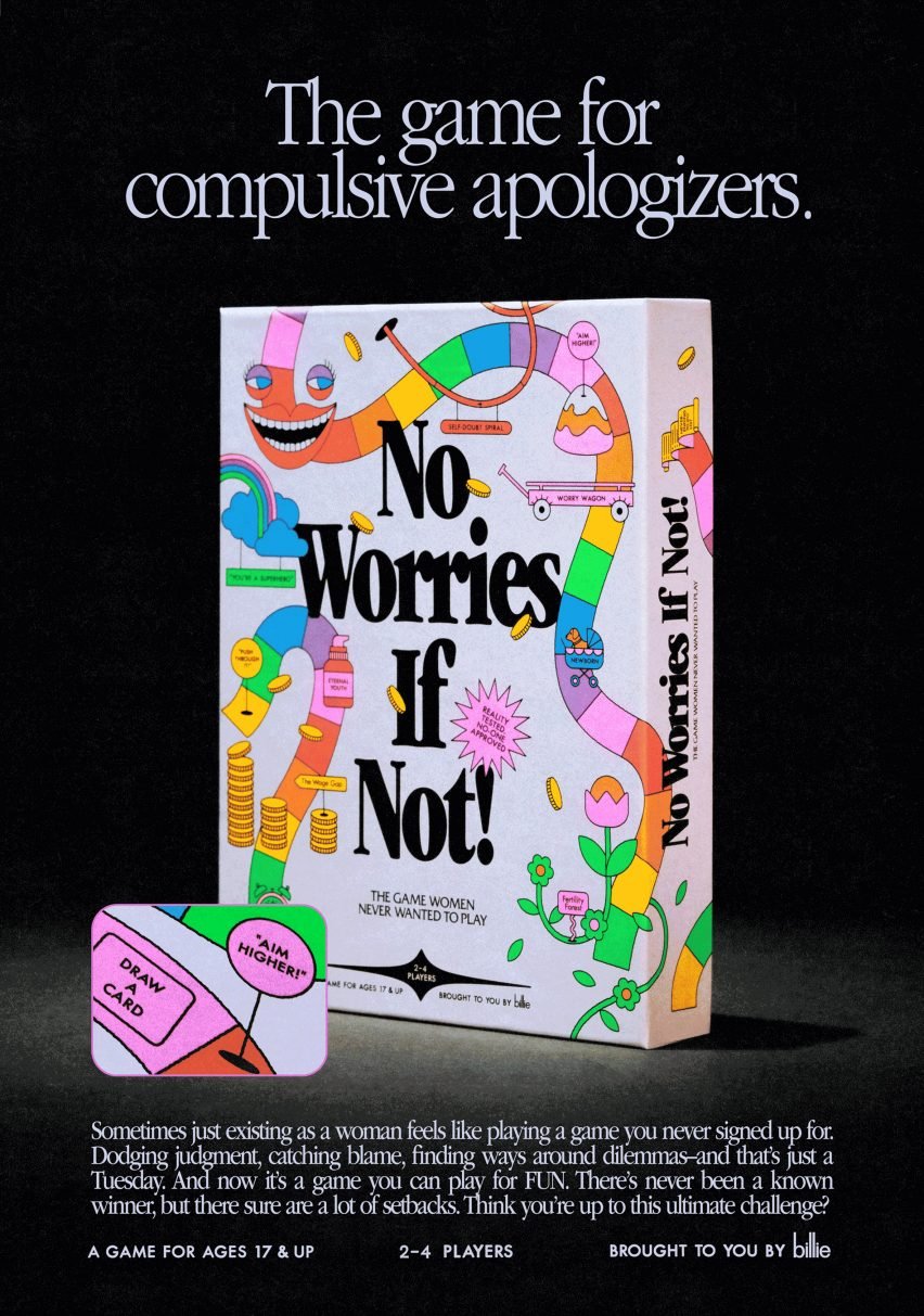 An advert for the No Worries If Not board game by billie and little troop