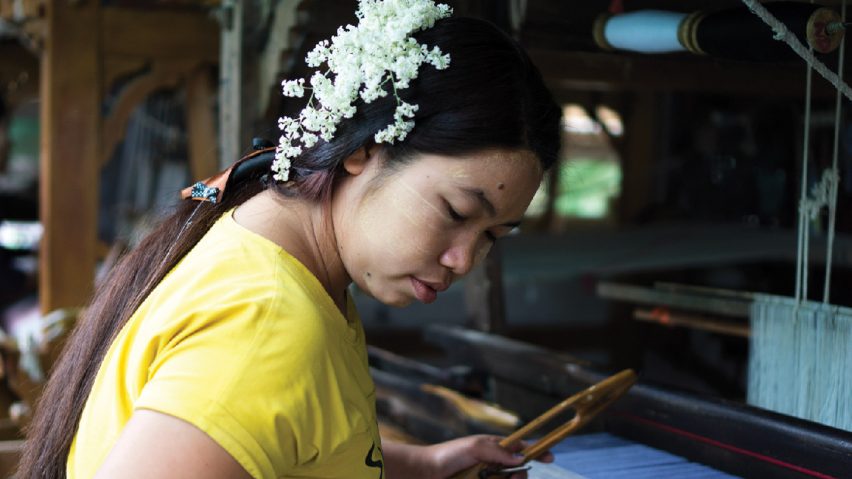 Photo of person weaving