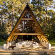 Ten A-frame homes and cabins where pitched roofs form sloping walls