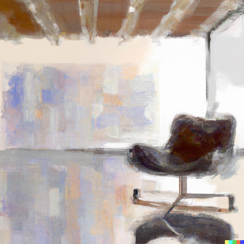 Modernist armchair in the style of Monet